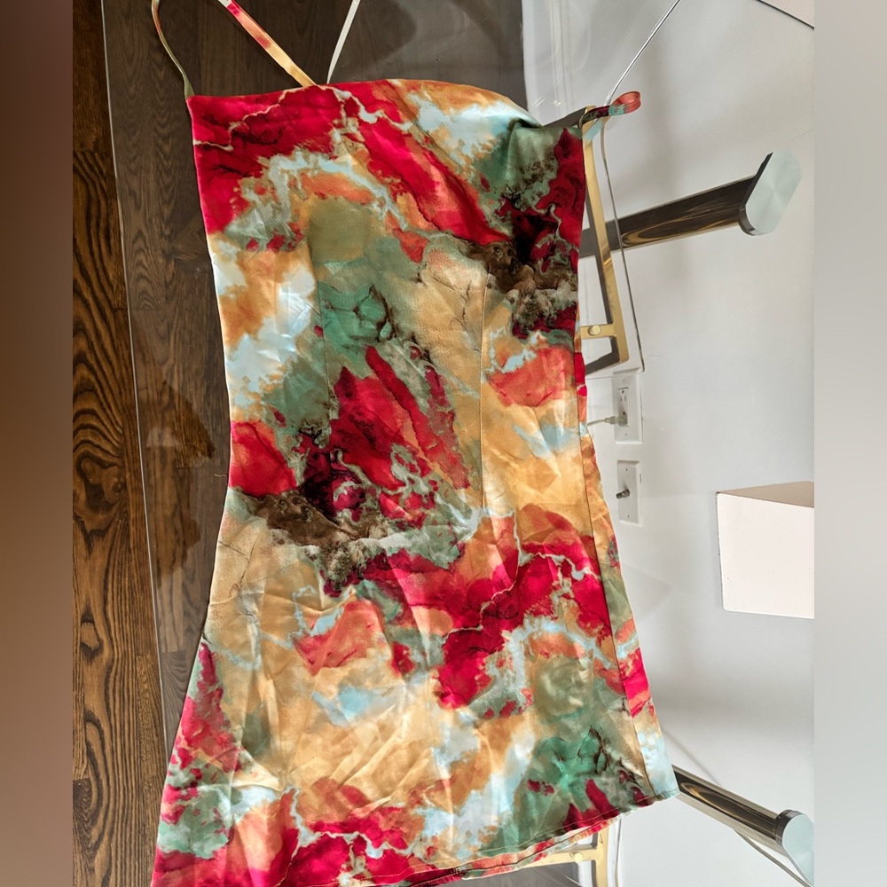 NAANAA Watercolor Tye Dye Marble Print Mini Dress - Picture 2 of 8
